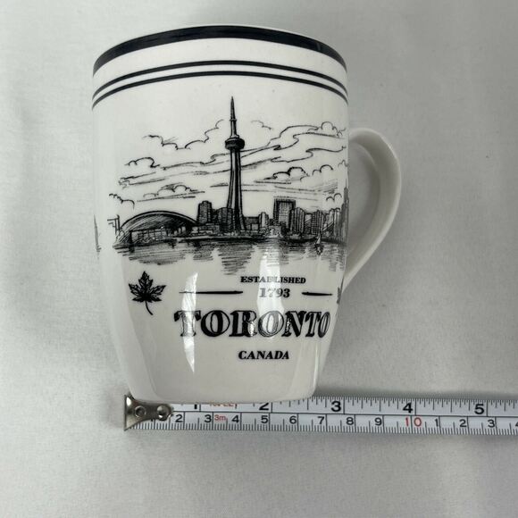 Toronto Canada Coffee Tea Cup Black White Skyline Elby Made In Canada - Picture 6 of 9